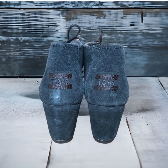 Toms Black Suede Wedge Booties - Picture 4 of 6